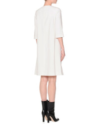 Agnona Bell Sleeve Shift Dress Ivory