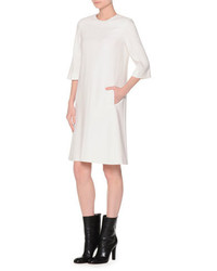 Agnona Bell Sleeve Shift Dress Ivory