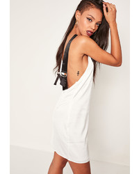 Missguided D Ring Strap Low Back Shift Dress White