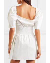 Anna Quan Terri Shirred Stretch Cotton Mini Dress