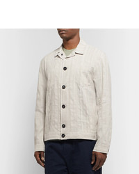 Oliver Spencer Beckford Striped Linen And Cotton Blend Jacquard Jacket