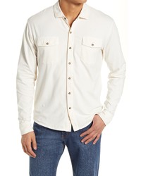 Peter Millar Lava Wash Knit Shirt Jacket In Summer Ivory At Nordstrom