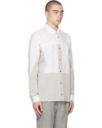 Byborre White Grey Over Shirt