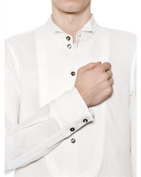 Ann Demeulemeester Long Cotton Gauze Shirt With Plastron