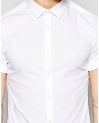 Asos Brand Skinny Shirt In White 2 Pack Save 15%