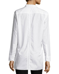 Helmut Lang Asymmetric Overlap Long Sleeve Shirt White