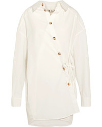Awake Awake Oversized Cotton Blend Poplin Shirt White