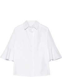 Draper James Bell Sleeve Cotton Poplin Shirt White