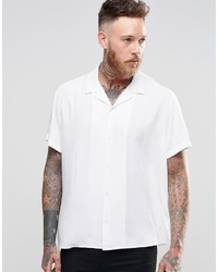Asos Brand White Shirt With Revere Collar In Regular Fit
