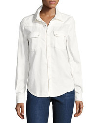 BA&SH Bridget Button Down Cotton Shirt White