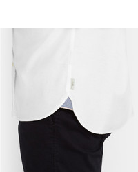 Burberry Brit Slim Fit Chambray Trimmed Cotton Piqu Shirt