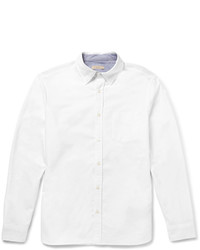 Burberry Brit Slim Fit Chambray Trimmed Cotton Piqu Shirt