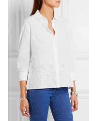 Chinti and Parker Broderie Anglaise Cotton Shirt White