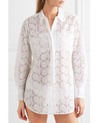 Tory Burch Broderie Anglaise Cotton Shirt White