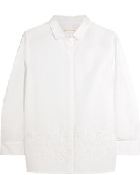 Chinti and Parker Broderie Anglaise Cotton Shirt White
