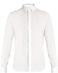 Valentino Button Cuff Slim Fit Cotton Blend Shirt