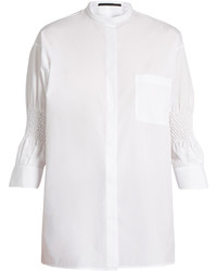 Haider Ackermann Byron Smocked Sleeve Cotton Shirt