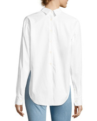 Rag & Bone Calder Reversible Long Sleeve Button Front Shirt White