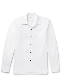 Dries Van Noten Camp Collar Cotton Twill Shirt