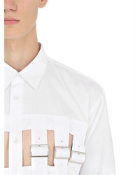 Comme des Garcons Cutout Multi Belt Cotton Poplin Shirt