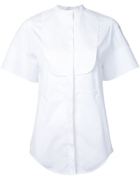 Courreges Courrges Short Sleeve Collarless Bib Shirt