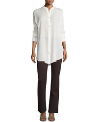 Eileen Fisher Crinkled Gauze Long Shirt