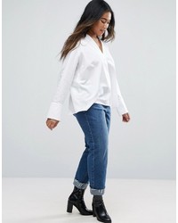 Asos Curve Curve Open Back Shirt With Tie Back