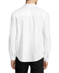 Helmut Lang Detached Placket Micromodal Cotton Shirt White