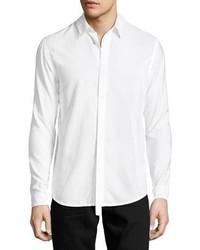 Helmut Lang Detached Placket Micromodal Cotton Shirt White