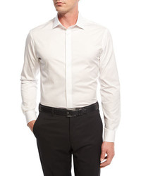 Giorgio Armani Diamond Textured Formal Shirt White