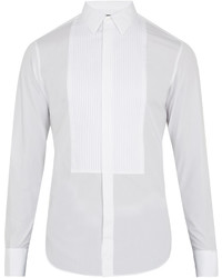 Giorgio Armani Double Cuff Pleated Bib Cotton Dinner Shirt