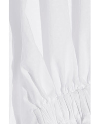 Ellery Echo Gathered Cotton Jacquard Shirt White