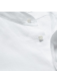 Brunello Cucinelli Grandad Collar Linen Shirt
