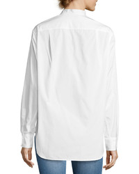 Victoria Beckham Granddad Band Collar Shirt White