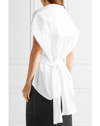 Rosie Assoulin Have The Wind At Your Back Cotton Poplin Shirt White