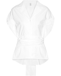 Rosie Assoulin Have The Wind At Your Back Cotton Poplin Shirt White