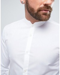 Hugo Boss Hugo By Elvor Slim Fit Basic Poplin Grandad Collar Shirt