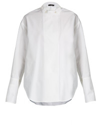Calvin Klein Collection Larabee Granddad Collar Cotton Shirt
