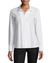 Donna Karan Long Sleeve Tailored Shirt Ivory