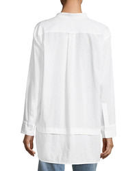 Burberry Magpie Linencotton Pintucked Shirt