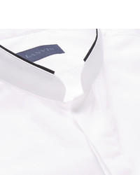 Lanvin Mandarin Collar Slim Fit Cotton Poplin Shirt