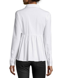 Michael Kors Michl Kors Long Sleeve Button Front Shirt Optic White