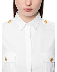 PIERRE BALMAIN Military Cotton Poplin Shirt