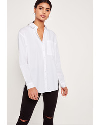 Missguided Cotton Poplin Shirt White
