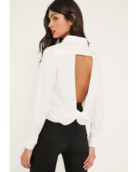 Missguided White Open Twist Back Shirt