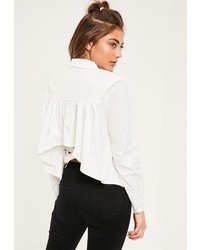 Missguided White Tie Back Collared Shirt