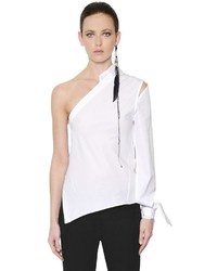 Ann Demeulemeester One Sleeve Cutout Cotton Poplin Shirt