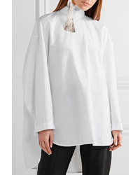 Ellery Oversized Cotton Poplin Wrap Shirt White