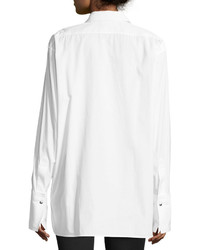 Helmut Lang Oversized Long Sleeve Button Front Poplin Shirt