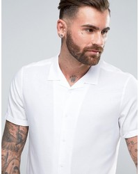 Asos Oversized Shirt In White With Revere Collar